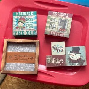 Festive Holiday Wooden Block Set